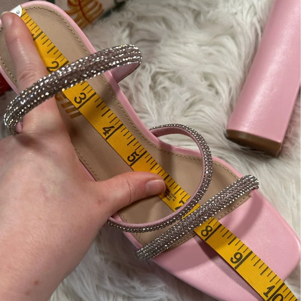 Shein • Dazzling Rhinestone Pink Barbie Chunky Platform Heels